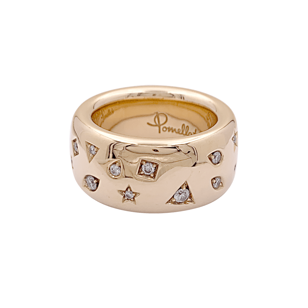 Bague Bandeau POMELLATO "Iconica" en or rose et diamants - Castafiore