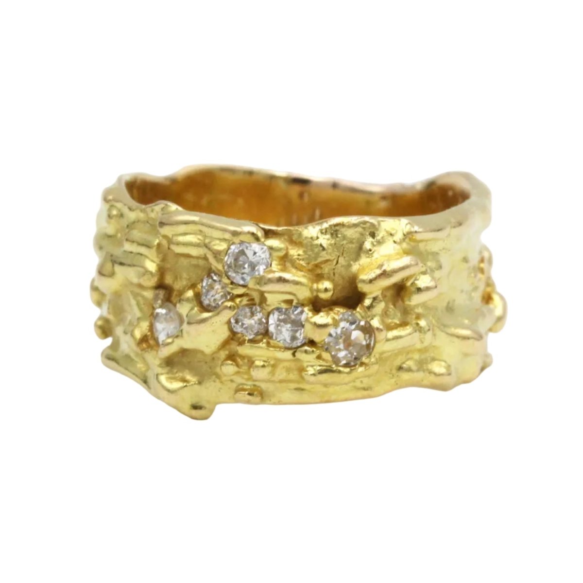 Bague Bandeau ROLAND SCHAD en or jaune et diamants - Castafiore
