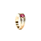 Bague Bandeau rubis diamants en or jaune - Castafiore