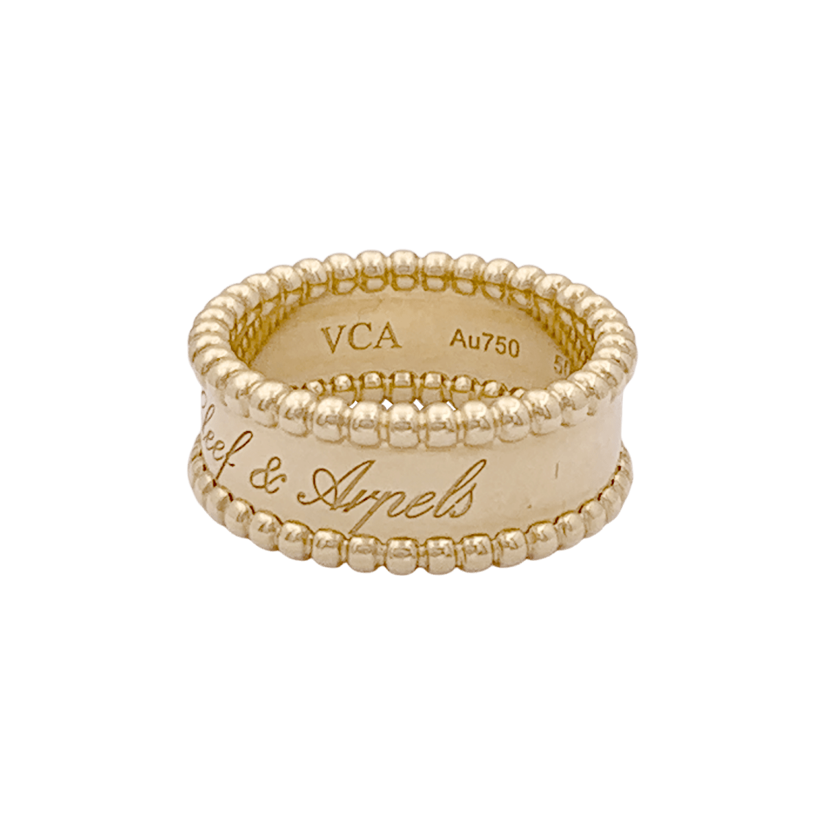 Bague Bandeau VAN CLEEF & ARPELS. "Perlée signature" en or jaune - Castafiore