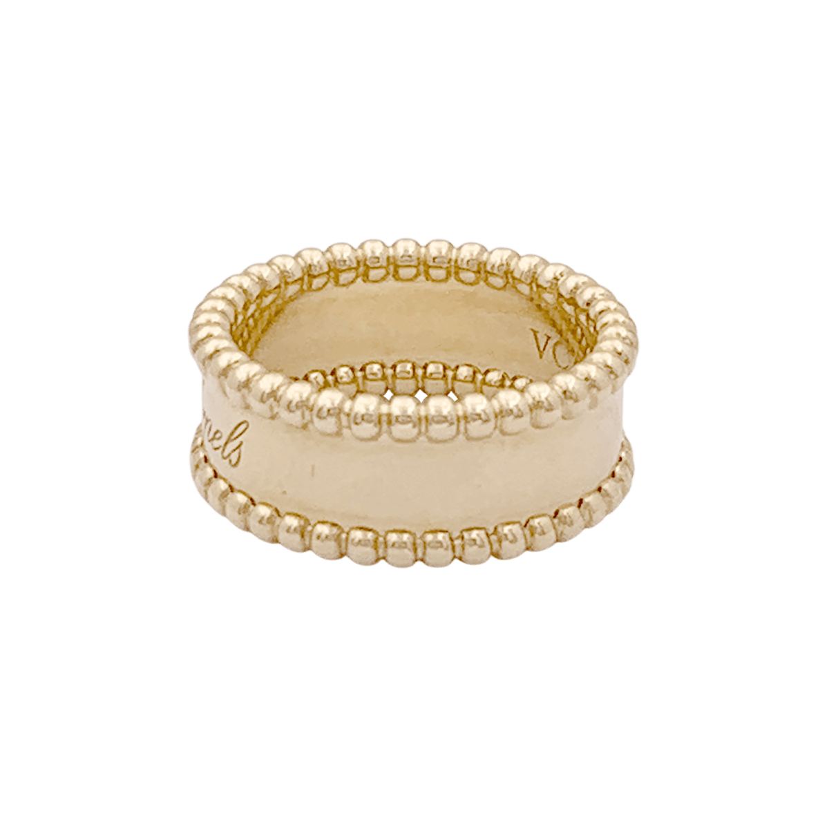 Bague Bandeau VAN CLEEF & ARPELS. "Perlée signature" en or jaune - Castafiore