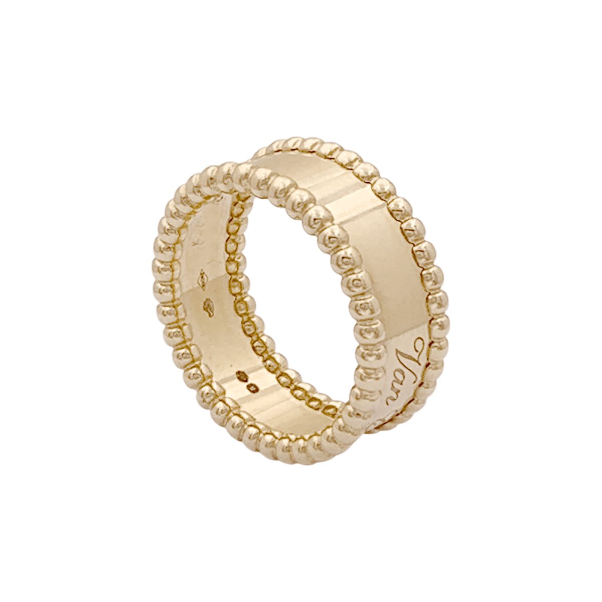 Bague Bandeau VAN CLEEF & ARPELS. "Perlée signature" en or jaune - Castafiore