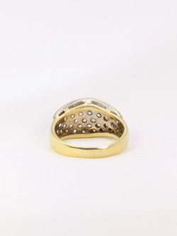 Bague bandeau vintage or jaune diamants - Castafiore