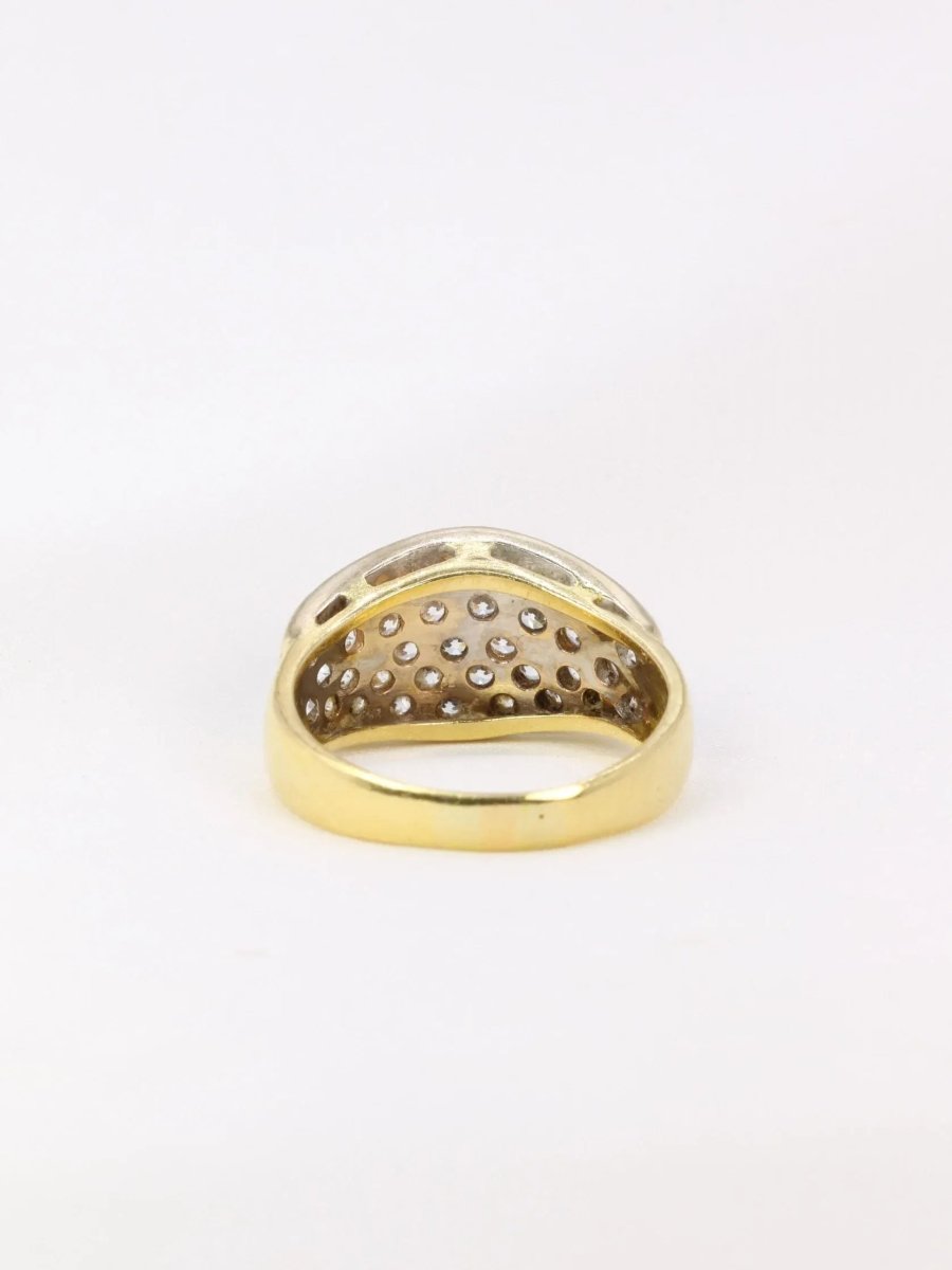 Bague bandeau vintage or jaune diamants - Castafiore