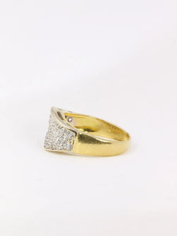 Bague bandeau vintage or jaune diamants - Castafiore
