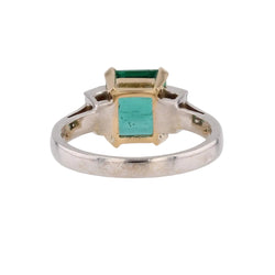 Bague BAUME Émeraude et diamants en or blanc et or jaune - Castafiore