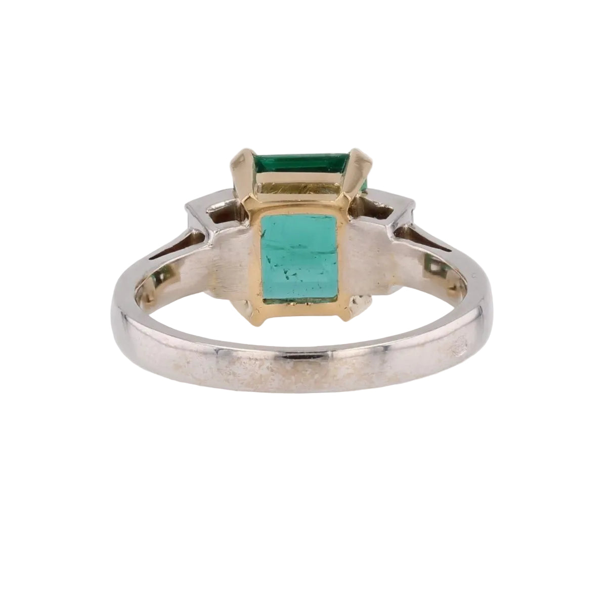 Bague BAUME Émeraude et diamants en or blanc et or jaune - Castafiore