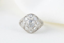 Bague Belle Epoque 1920 en Platine et Diamants - Castafiore