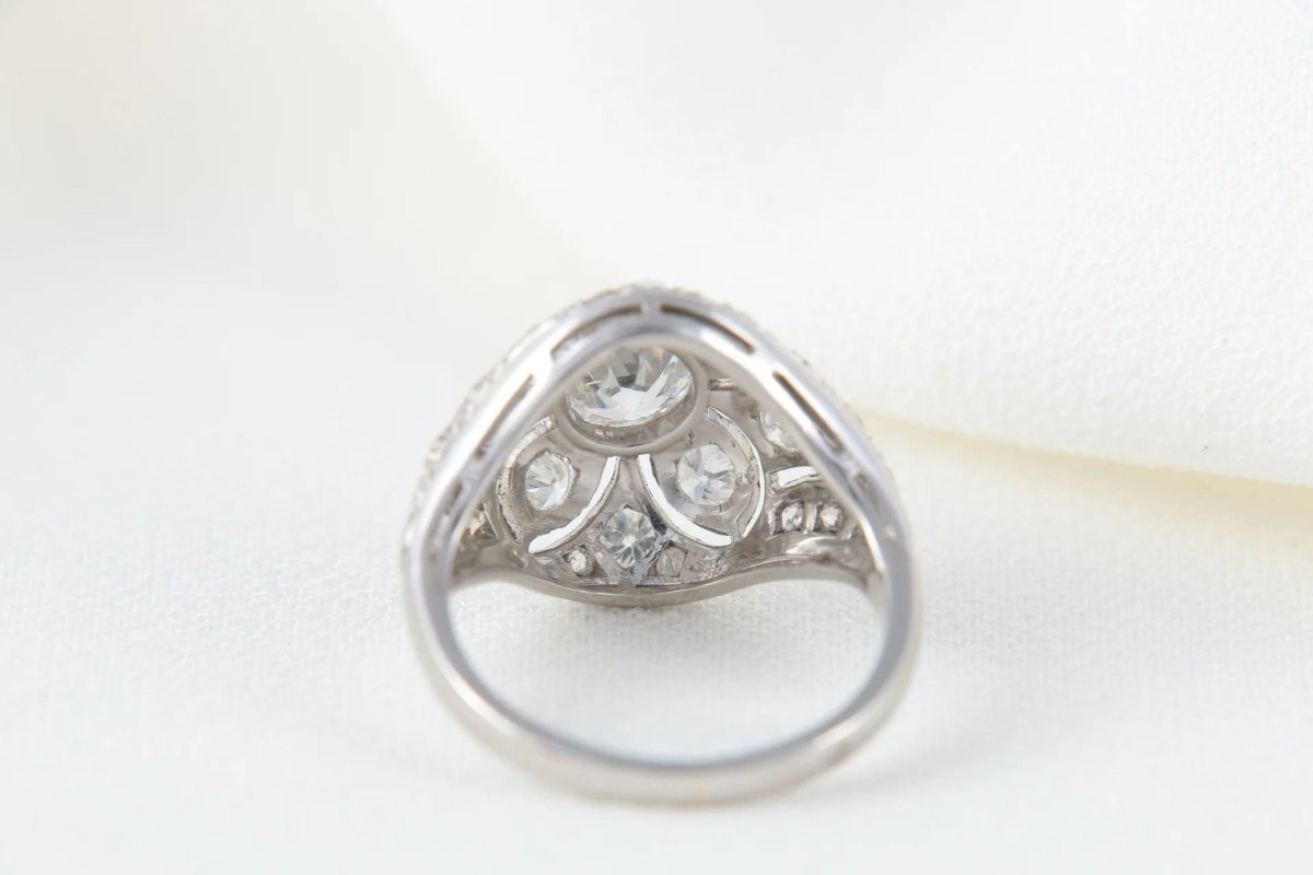 Bague Belle Epoque 1920 en Platine et Diamants - Castafiore