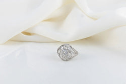 Bague Belle Epoque 1920 en Platine et Diamants - Castafiore