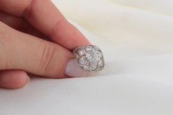 Bague Belle Epoque 1920 en Platine et Diamants - Castafiore