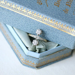 Bague Belle Epoque aigrette en or jaune et platine avec diamants - Castafiore