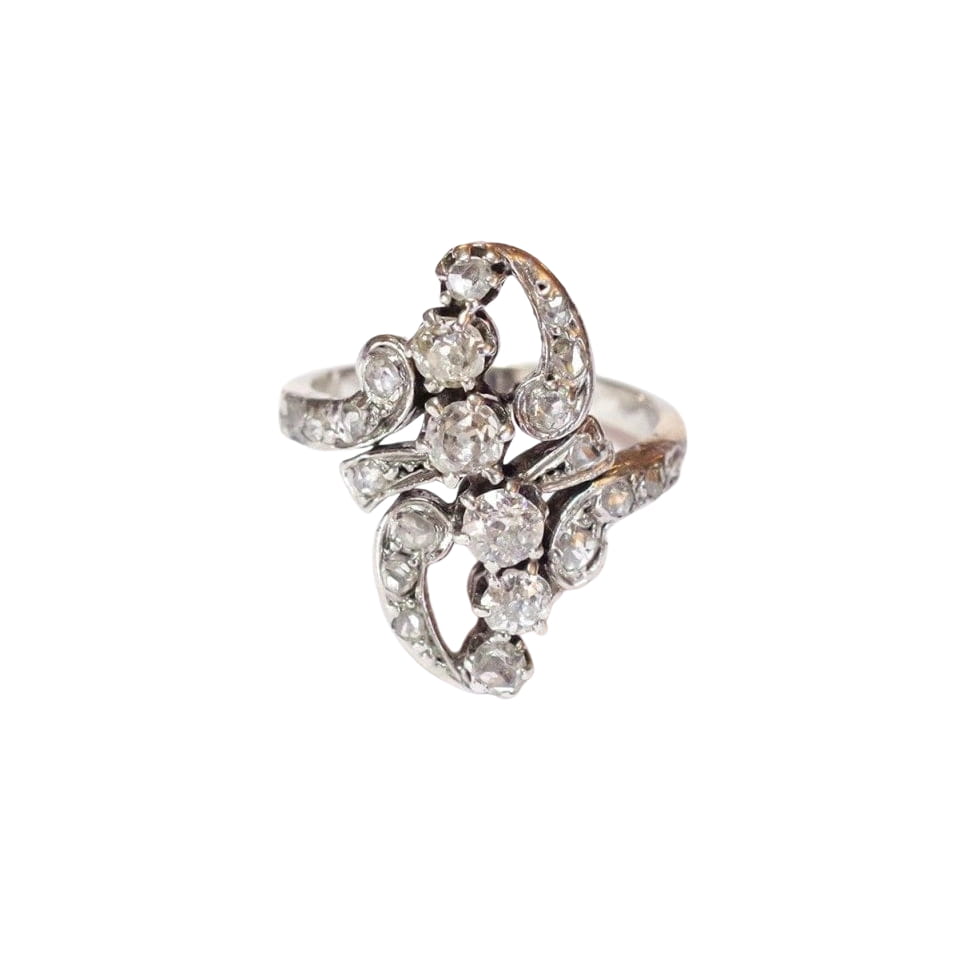 Bague Belle Epoque diamants en or - Castafiore