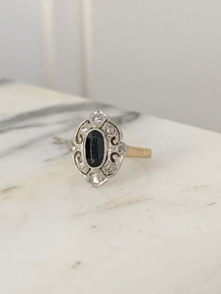 Bague Belle Époque en or jaune 18K et platine - Castafiore