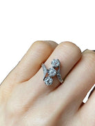 Bague Belle Epoque en platine sertie de 3 diamants - Castafiore