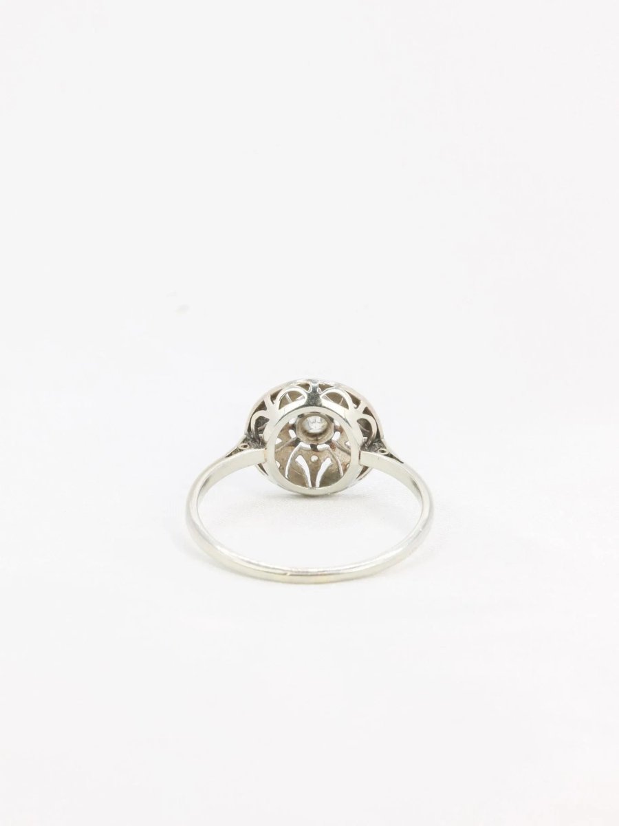 Bague Belle Epoque or platine diamants taille rose - Castafiore