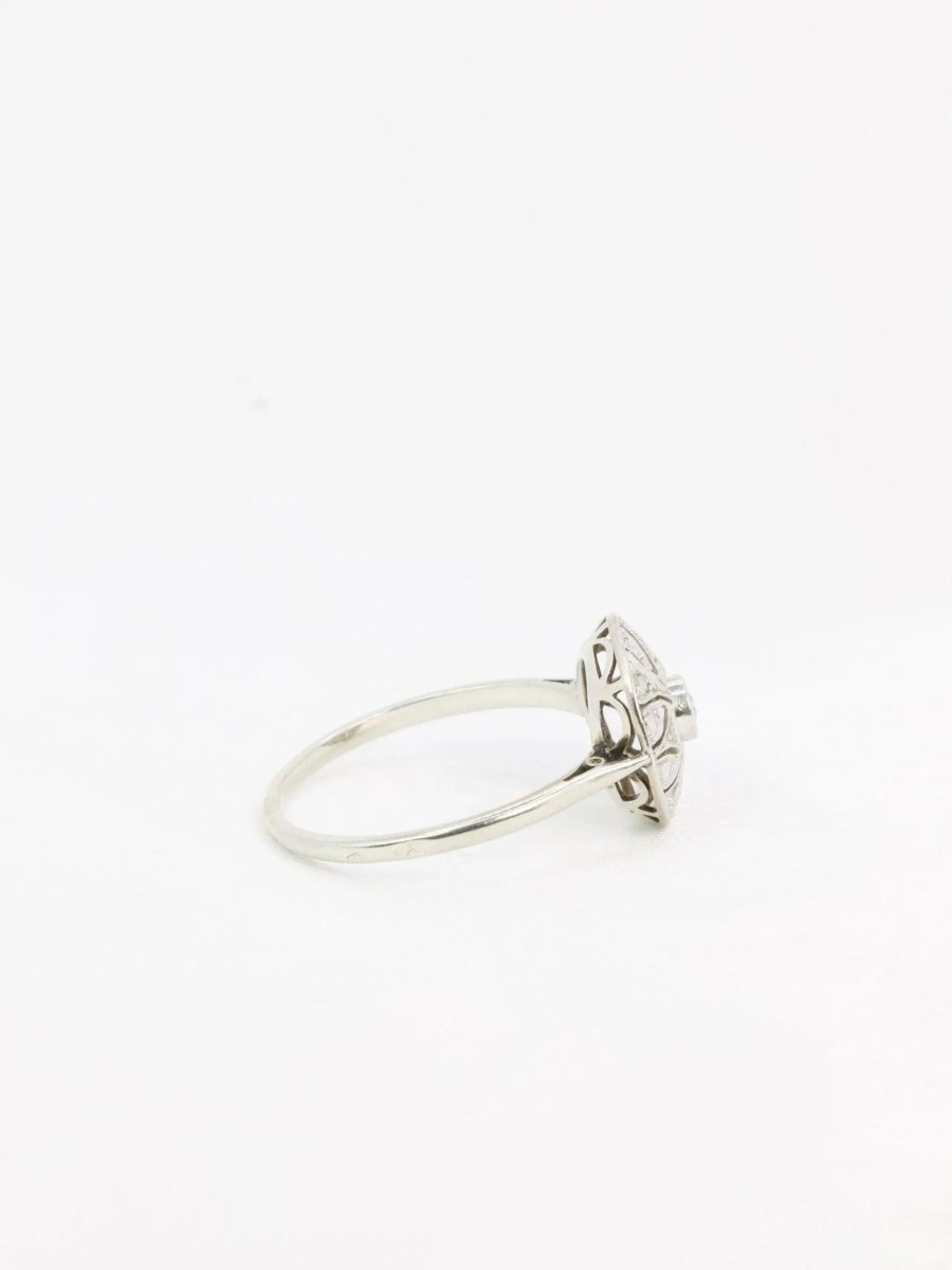 Bague Belle Epoque or platine diamants taille rose - Castafiore