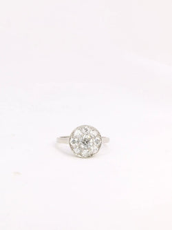 Bague Belle Epoque platine diamants taille ancienne - Castafiore