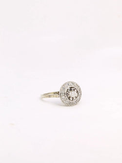 Bague Belle Epoque ronde diamants taille ancienne - Castafiore