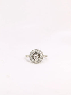 Bague Belle Epoque ronde diamants taille ancienne - Castafiore