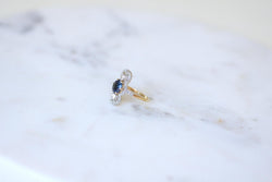 Bague Belle Epoque Saphir 1,18 Cts et Diamants - Castafiore