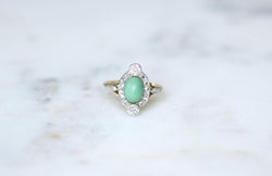 Bague Belle Epoque Turquoise Entourage Diamants - Castafiore