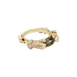 Bague BIBI VAN DER VELDEN "Family Crest Lion" en or jaune, saphir et diamants - Castafiore