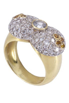 Bague bombée en or jaune et diamants - Castafiore