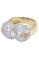 Bague bombée en or jaune et diamants - Castafiore