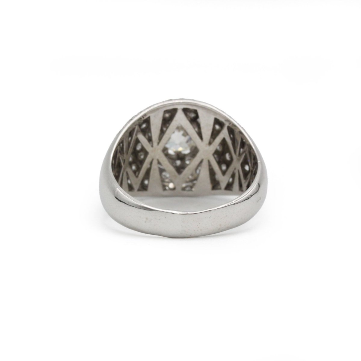 Bague Bombée - Platine & Diamants - Castafiore