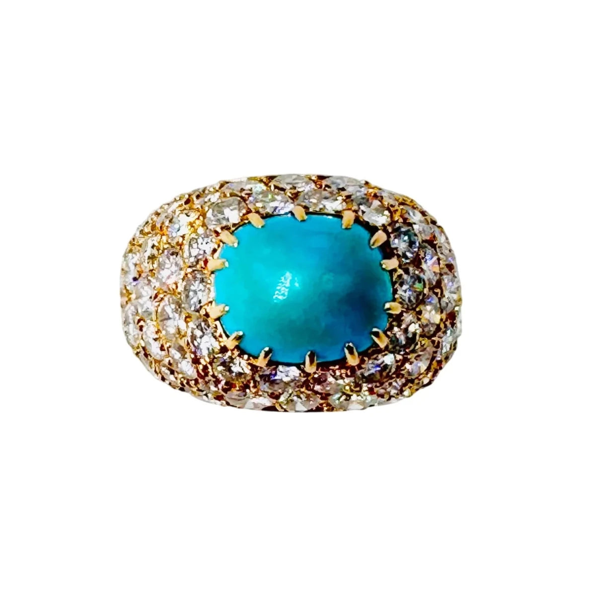 Bague BOUCHERON en or jaune, turquoise et diamants - Castafiore