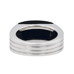Bague BOUCHERON "Godron" en or blanc et onyx - Castafiore