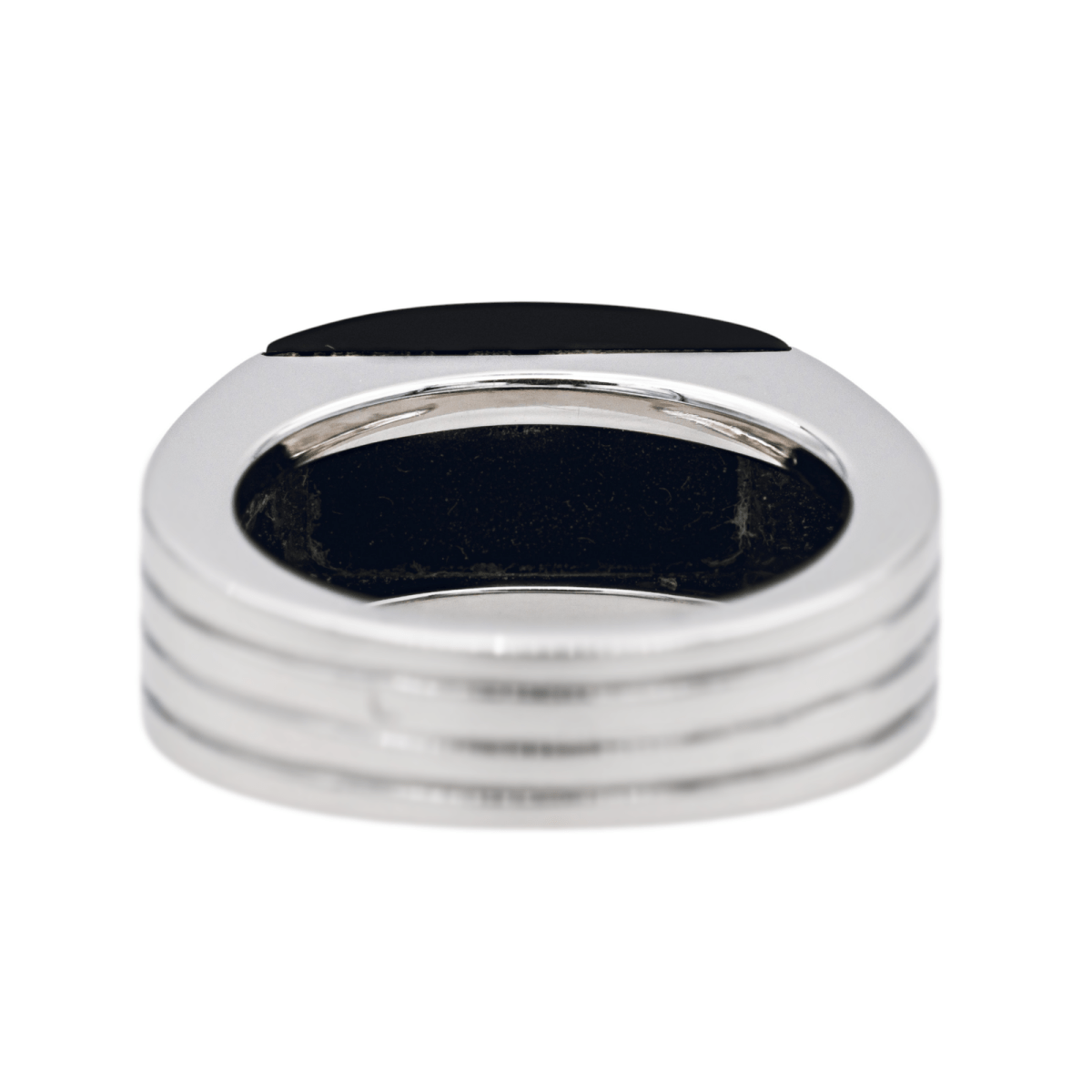 Bague BOUCHERON "Godron" en or blanc et onyx - Castafiore