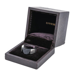 Bague BOUCHERON "Godron" en or blanc et onyx - Castafiore