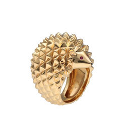 Bague BOUCHERON "Hanz le Hérisson" en or jaune et rubis - Castafiore