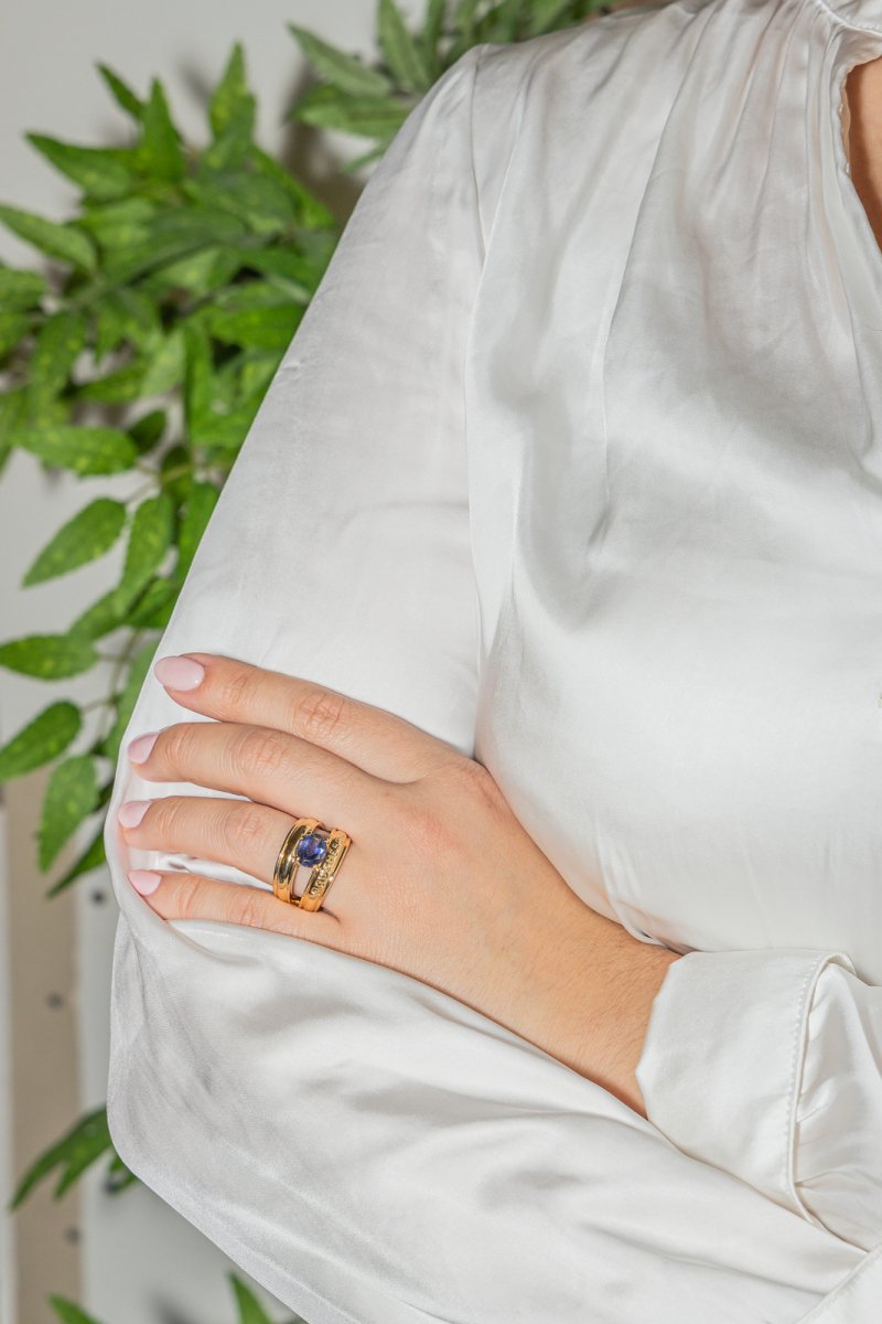 Bague Boucheron Jonc Or jaune Cordiérite - Castafiore