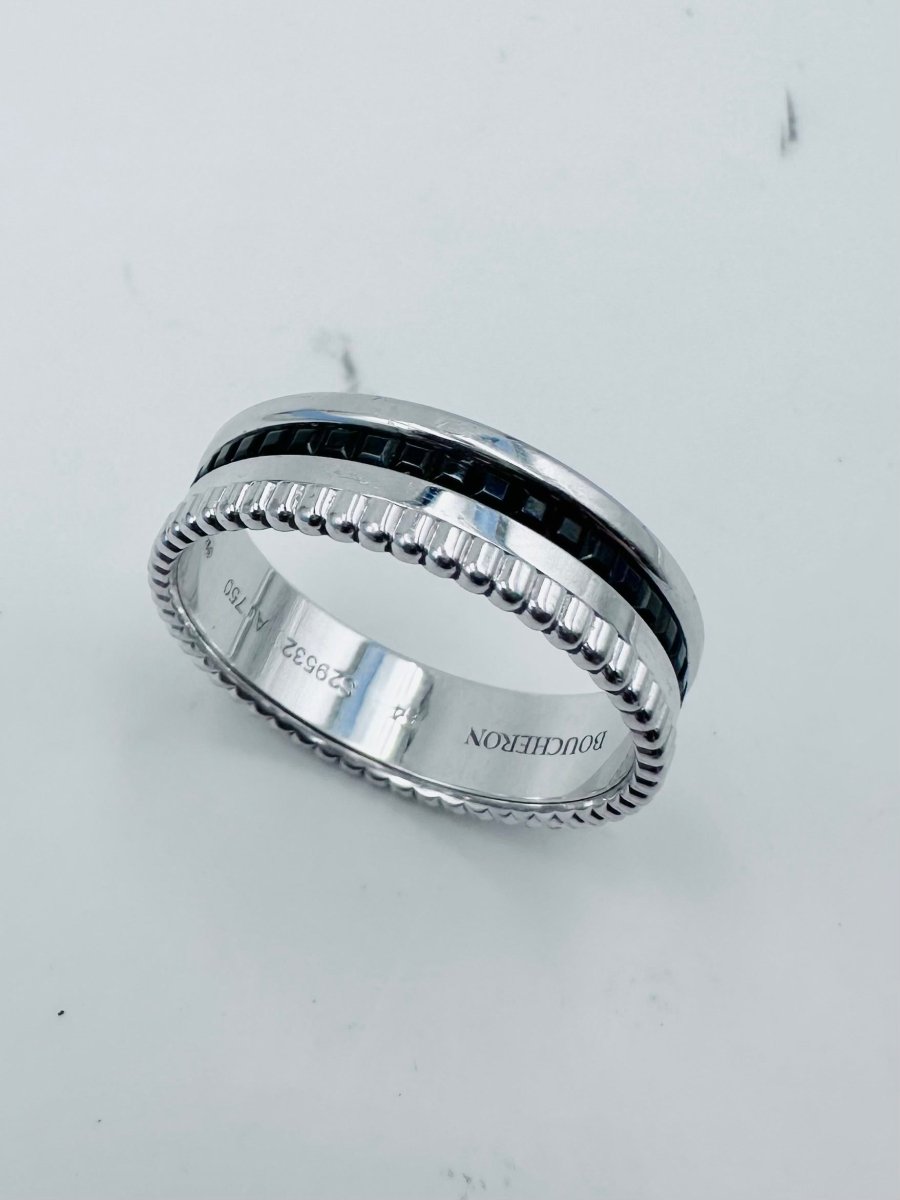 Bague BOUCHERON "Quatre Black Edition" en or blanc et PVD noir - Castafiore