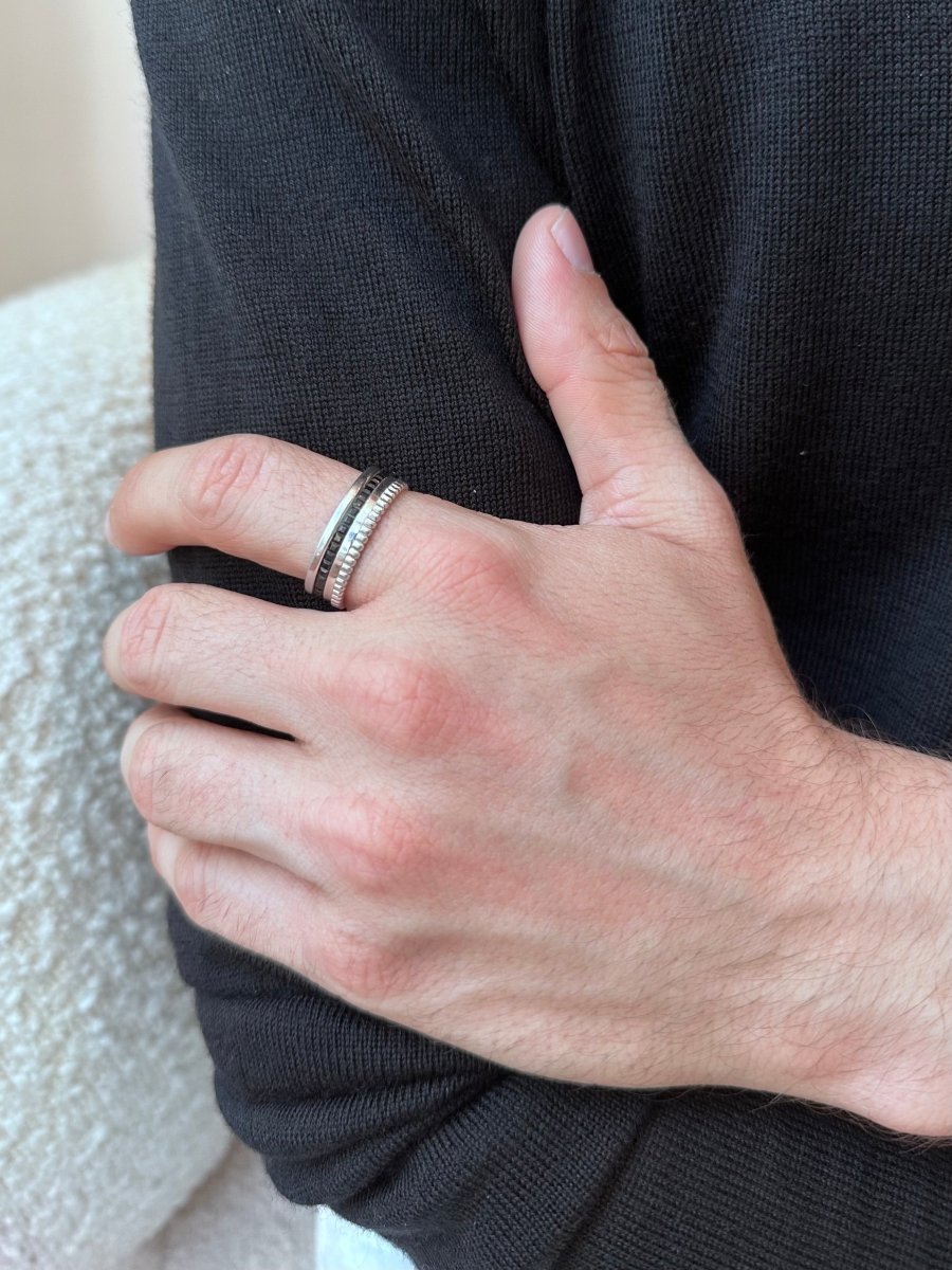 Bague BOUCHERON "Quatre Black Edition" en or blanc et PVD noir - Castafiore