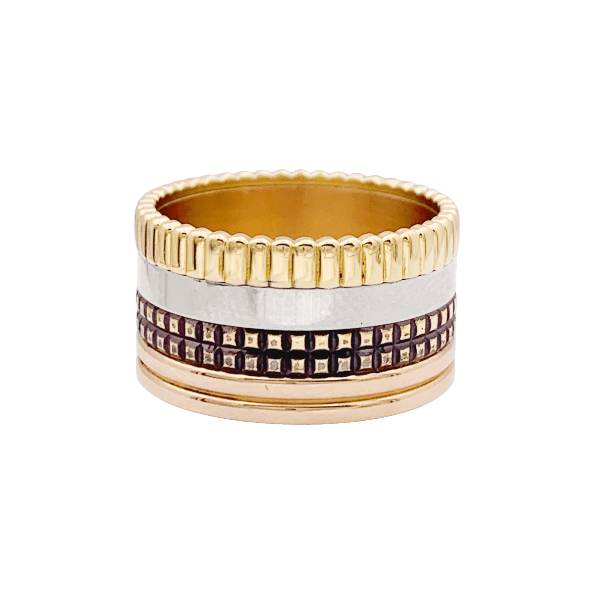 Bague BOUCHERON "Quatre Classique Large" en or jaune, or blanc et or rose - Castafiore