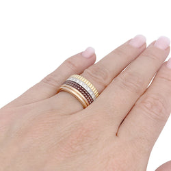 Bague Boucheron, "Quatre Classique Large", trois ors et diamants - Castafiore