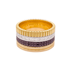 Bague Boucheron, "Quatre Classique Large", trois ors et diamants - Castafiore