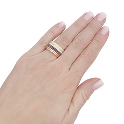 Bague Boucheron, "Quatre Classique Large", trois ors et diamants - Castafiore
