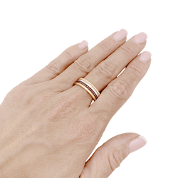 Bague Boucheron "Quatre Classique Small" en or rose, blanc et jaune. - Castafiore