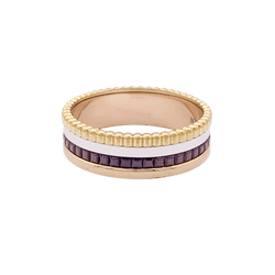 Bague Boucheron "Quatre Classique Small" en or rose, blanc et jaune. - Castafiore