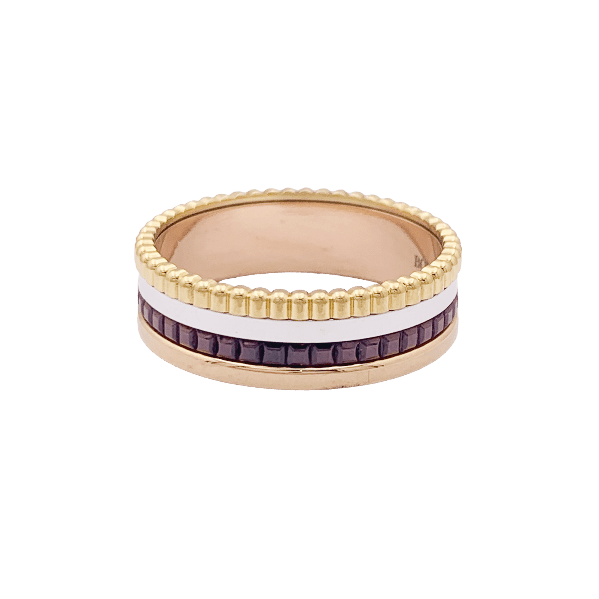 Bague Boucheron "Quatre Classique Small" en or rose, blanc et jaune. - Castafiore