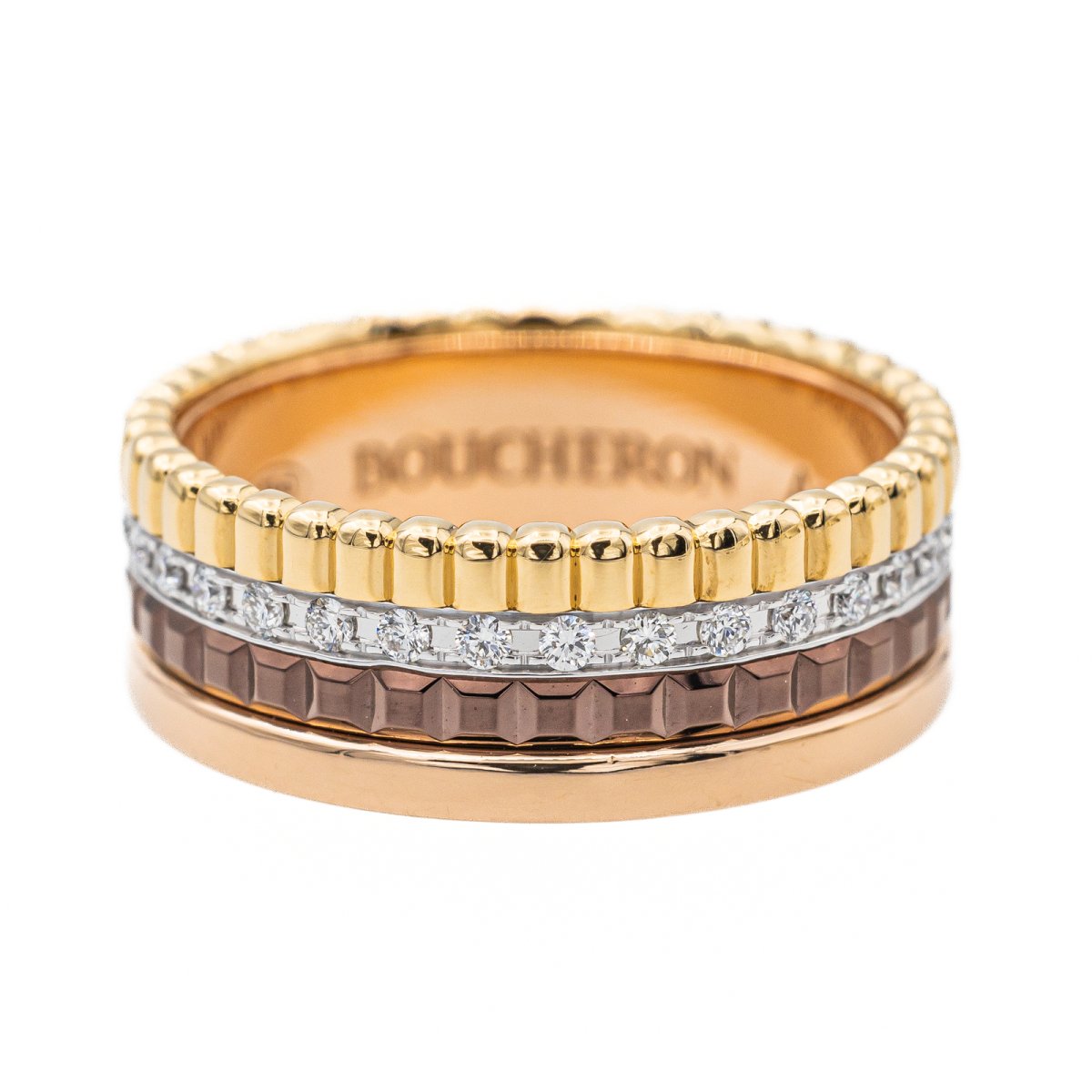 Bague BOUCHERON "Quatre" en trois ors et diamants - Castafiore