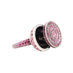Bague BOUCHERON "Secret" en or blanc et rubis - Castafiore