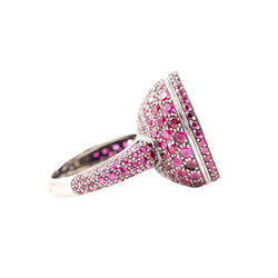 Bague BOUCHERON "Secret" en or blanc et rubis - Castafiore