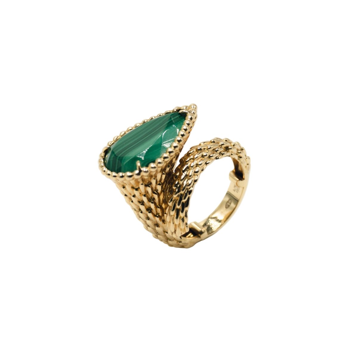 Bague BOUCHERON "Serpent Bohème" en or jaune et malachite - Castafiore