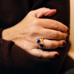 Bague BOUCHERON "Serpent Bohème Toi et Moi" en or jaune et lapis lazuli - Castafiore